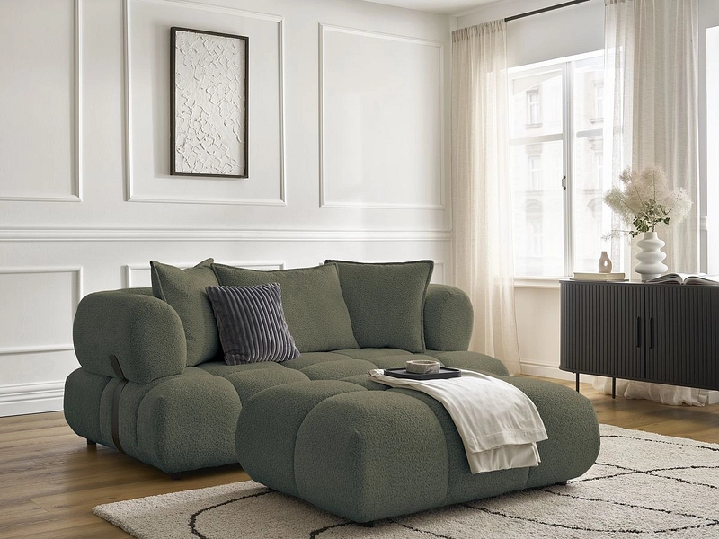 Canapé 2 places avec pouf BOBOCHIC ALYA Canapé 2 places avec pouf BOBOCHIC ALYA