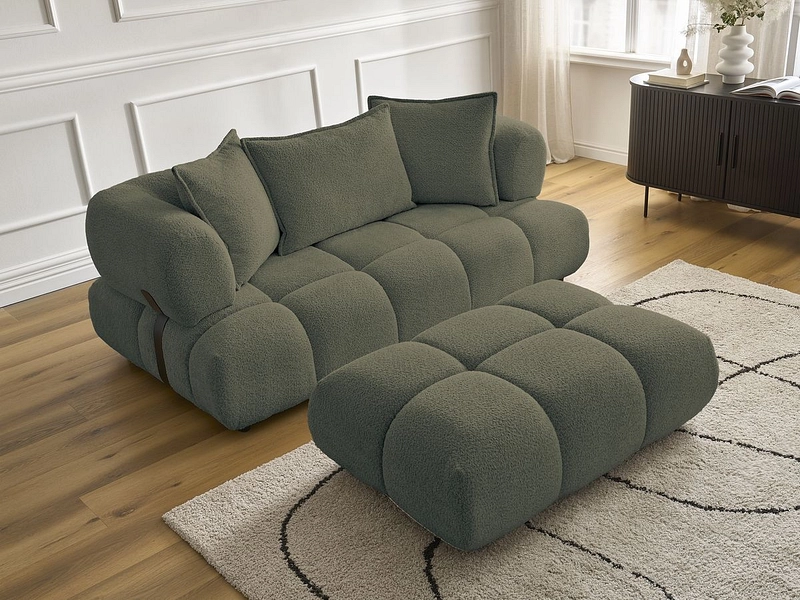 Canapé 2 places avec pouf BOBOCHIC ALYA Canapé 2 places avec pouf BOBOCHIC ALYA