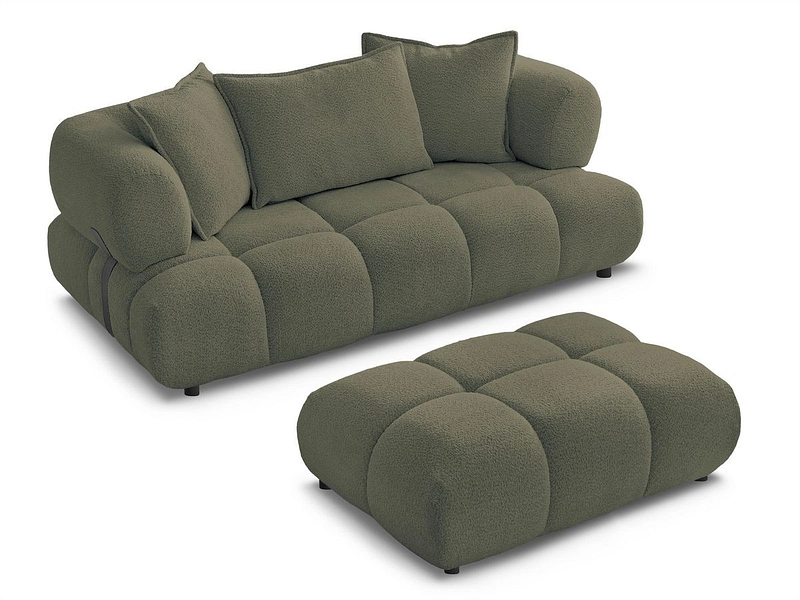 Canapé 2 places avec pouf BOBOCHIC ALYA Canapé 2 places avec pouf BOBOCHIC ALYA