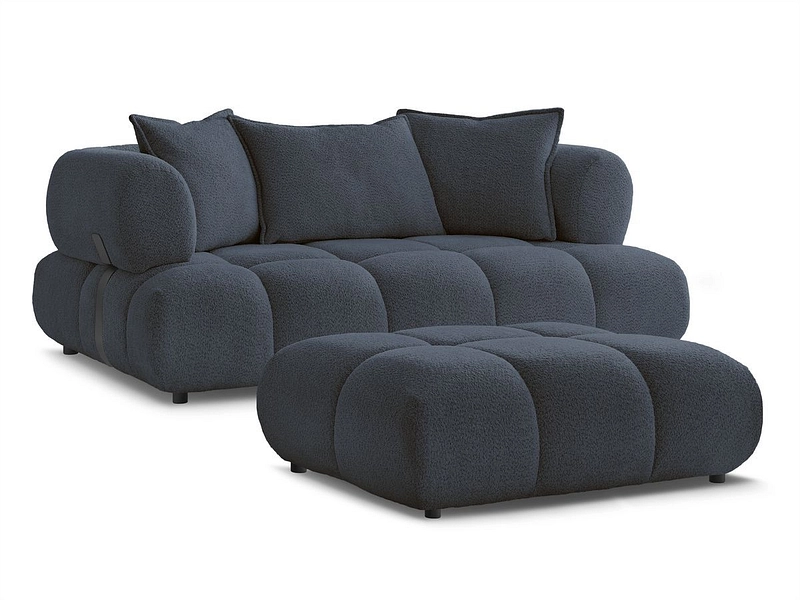 Canapé 2 places avec pouf BOBOCHIC ALYA