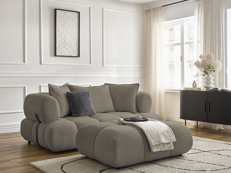 Canapé 2 places avec pouf BOBOCHIC ALYA Canapé 2 places avec pouf BOBOCHIC ALYA