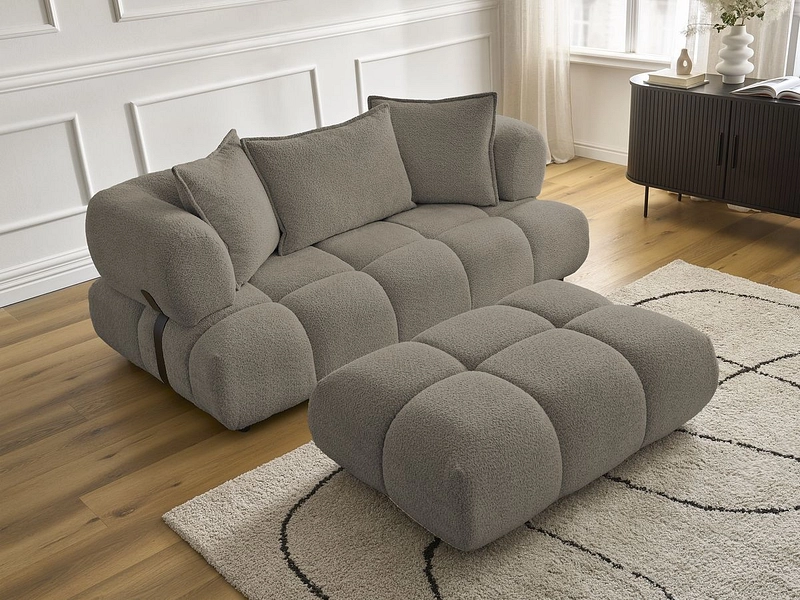 Canapé 2 places avec pouf BOBOCHIC ALYA Canapé 2 places avec pouf BOBOCHIC ALYA