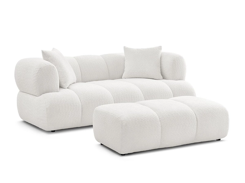 Canapé 2 places avec pouf BOBOCHIC ALYA