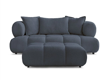 Canapé 2 places avec pouf BOBOCHIC ALYA