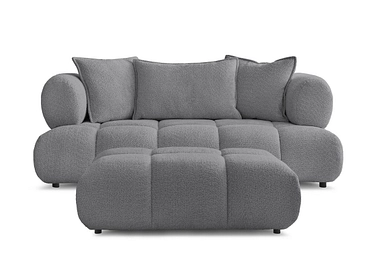 Canapé 2 places avec pouf BOBOCHIC ALYA