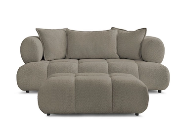 Canapé 2 places avec pouf BOBOCHIC ALYA