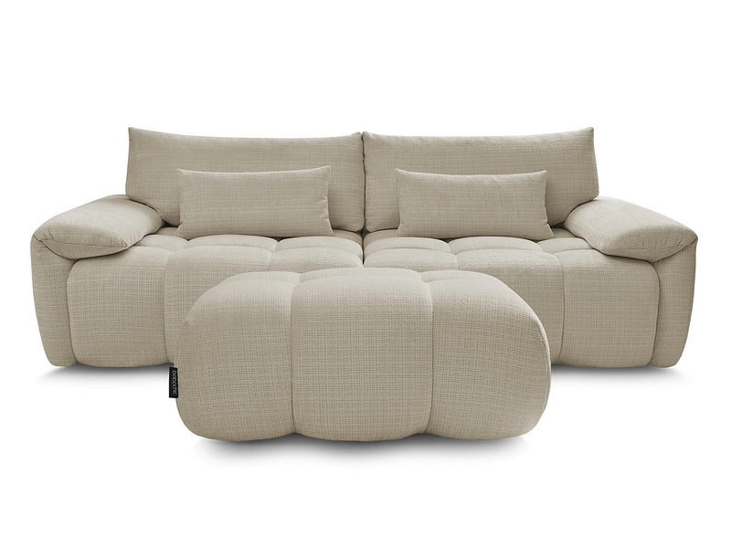 Canapé 3 places avec pouf BOBOCHIC IVANE Canapé 3 places avec pouf BOBOCHIC IVANE