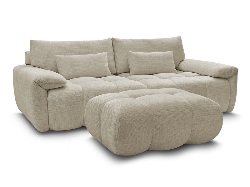 Canapé 3 places avec pouf BOBOCHIC IVANE Canapé 3 places avec pouf BOBOCHIC IVANE