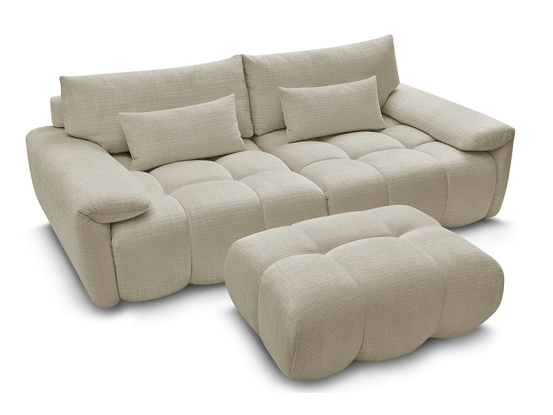 Canapé 3 places avec pouf BOBOCHIC IVANE Canapé 3 places avec pouf BOBOCHIC IVANE