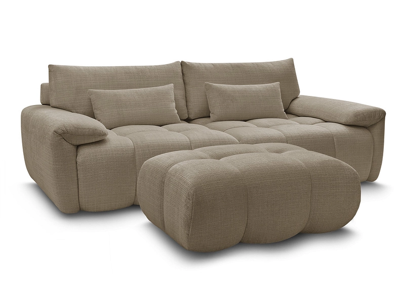 Canapé 3 places avec pouf BOBOCHIC IVANE
