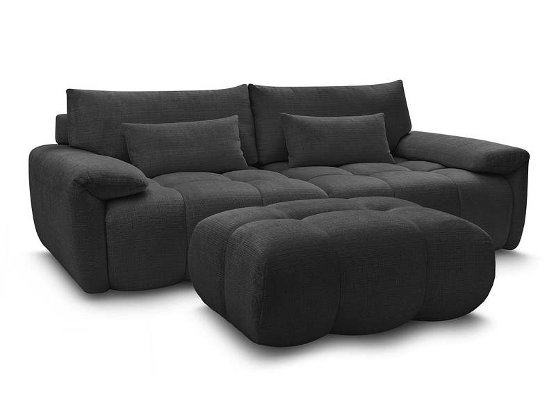 Canapé 3 places avec pouf BOBOCHIC IVANE