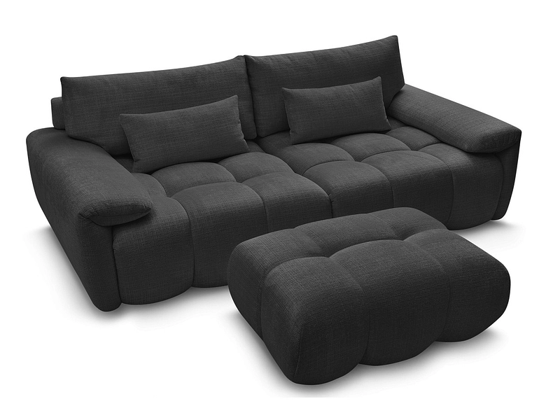 Canapé 3 places avec pouf BOBOCHIC IVANE