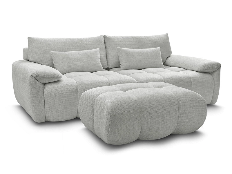 Canapé 3 places avec pouf BOBOCHIC IVANE