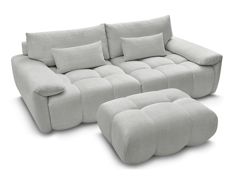 Canapé 3 places avec pouf BOBOCHIC IVANE