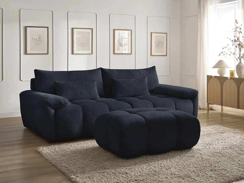 Canapé 3 places avec pouf BOBOCHIC IVANE Canapé 3 places avec pouf BOBOCHIC IVANE