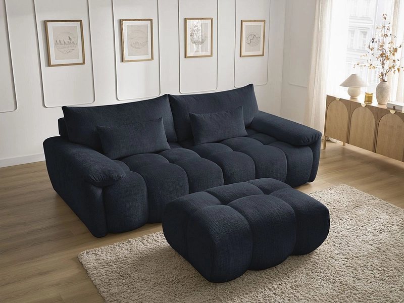 Canapé 3 places avec pouf BOBOCHIC IVANE Canapé 3 places avec pouf BOBOCHIC IVANE