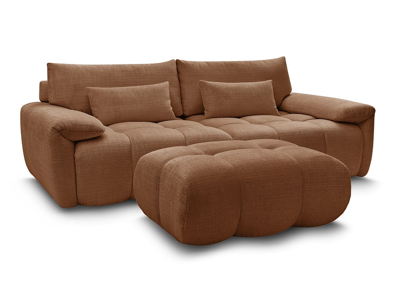 Canapé 3 places avec pouf BOBOCHIC IVANE Canapé 3 places avec pouf BOBOCHIC IVANE