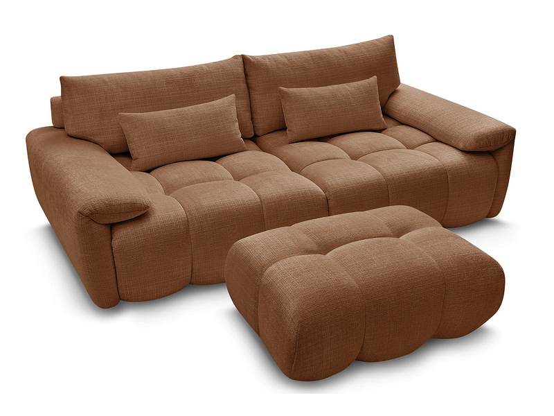 Canapé 3 places avec pouf BOBOCHIC IVANE Canapé 3 places avec pouf BOBOCHIC IVANE