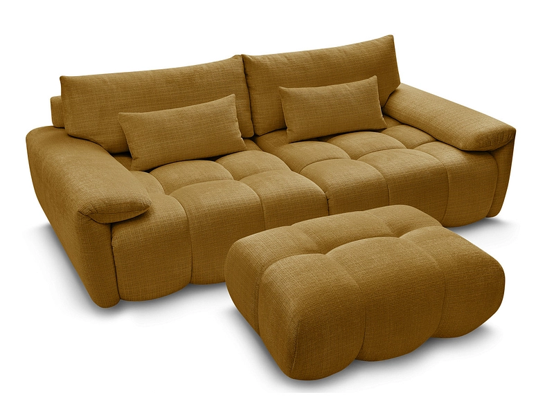 Canapé 3 places avec pouf BOBOCHIC IVANE Canapé 3 places avec pouf BOBOCHIC IVANE