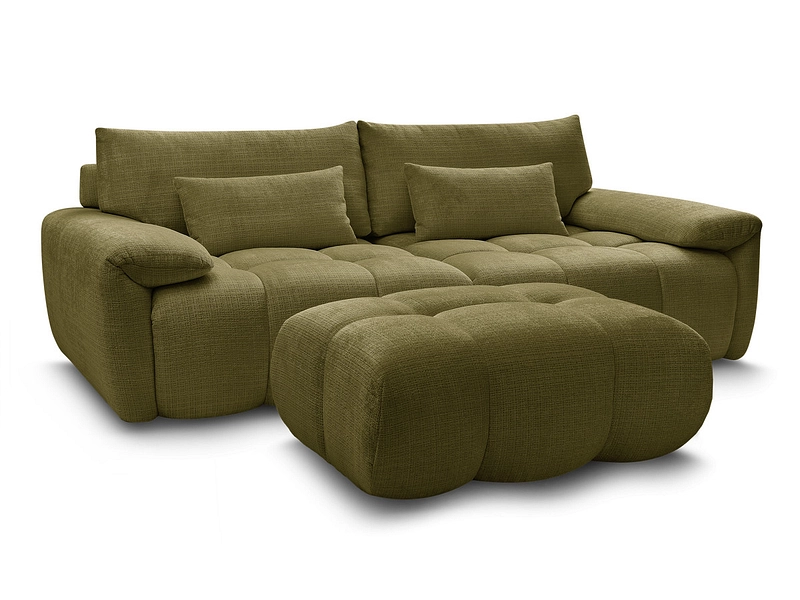 Canapé 3 places avec pouf BOBOCHIC IVANE Canapé 3 places avec pouf BOBOCHIC IVANE