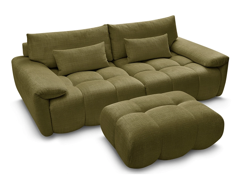 Canapé 3 places avec pouf BOBOCHIC IVANE Canapé 3 places avec pouf BOBOCHIC IVANE