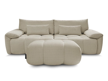 Canapé 3 places avec pouf BOBOCHIC IVANE