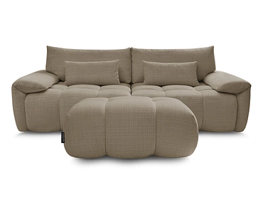 Canapé 3 places avec pouf BOBOCHIC IVANE