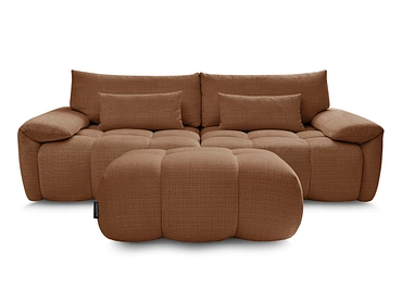 Canapé 3 places avec pouf BOBOCHIC IVANE