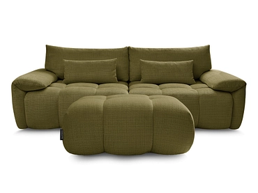 Canapé 3 places avec pouf BOBOCHIC IVANE