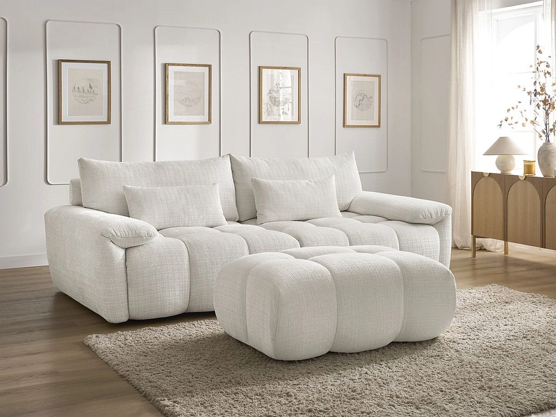 Canapé 3 places avec pouf BOBOCHIC IVANE Canapé 3 places avec pouf BOBOCHIC IVANE