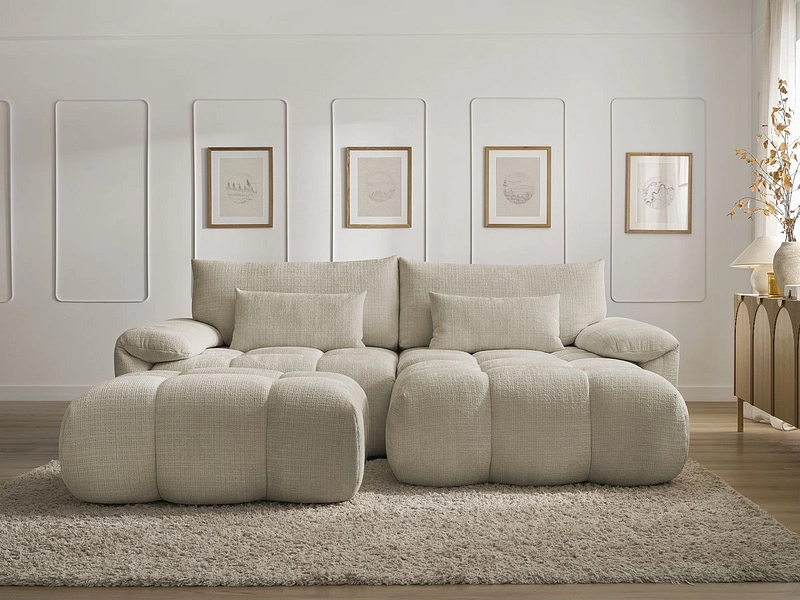 Divano ad angolo con pouf BOBOCHIC IVANE