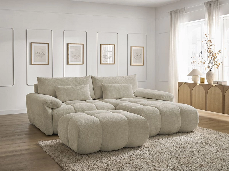 Divano ad angolo con pouf BOBOCHIC IVANE