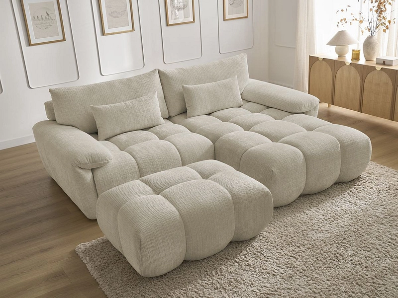 Divano ad angolo con pouf BOBOCHIC IVANE