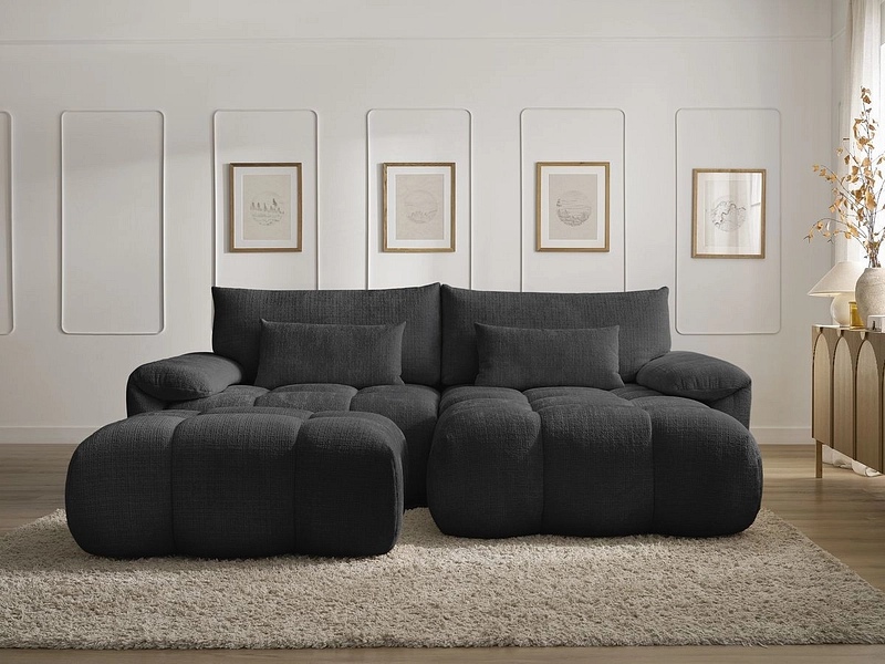 Divano ad angolo con pouf BOBOCHIC IVANE