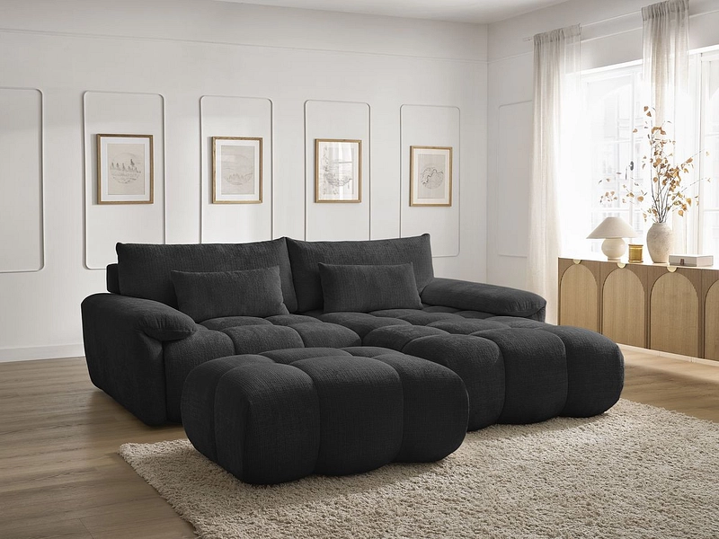 Divano ad angolo con pouf BOBOCHIC IVANE