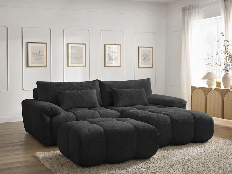Divano ad angolo con pouf BOBOCHIC IVANE