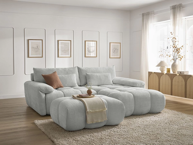 Divano ad angolo con pouf BOBOCHIC IVANE