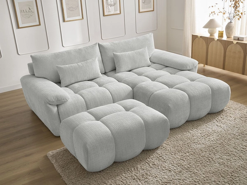 Divano ad angolo con pouf BOBOCHIC IVANE