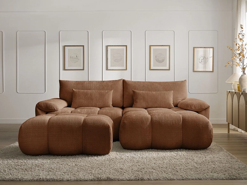 Divano ad angolo con pouf BOBOCHIC IVANE