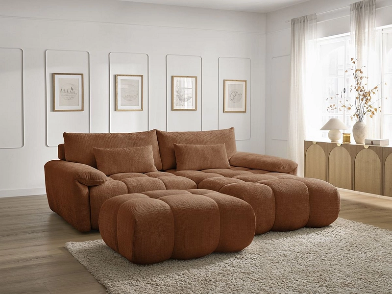 Divano ad angolo con pouf BOBOCHIC IVANE
