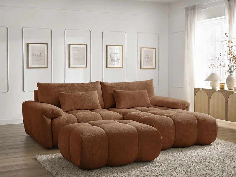 Divano ad angolo con pouf BOBOCHIC IVANE