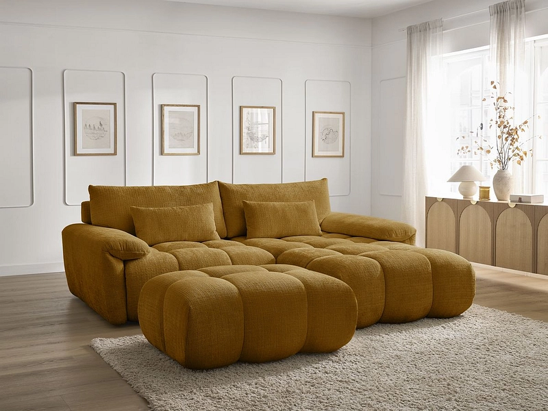 Divano ad angolo con pouf BOBOCHIC IVANE