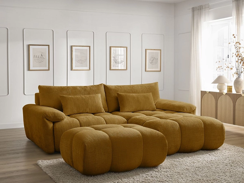 Divano ad angolo con pouf BOBOCHIC IVANE