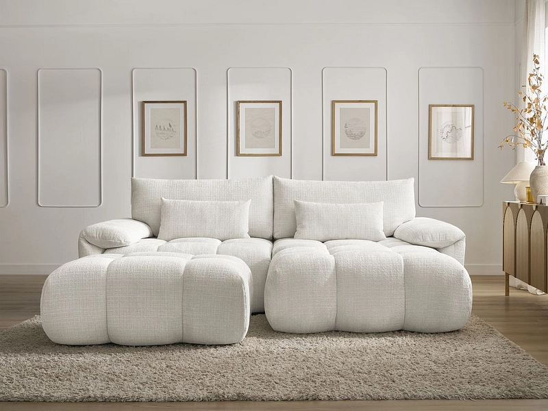 Divano ad angolo con pouf BOBOCHIC IVANE