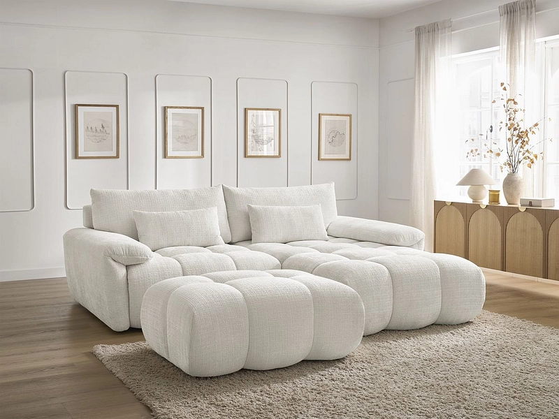 Divano ad angolo con pouf BOBOCHIC IVANE