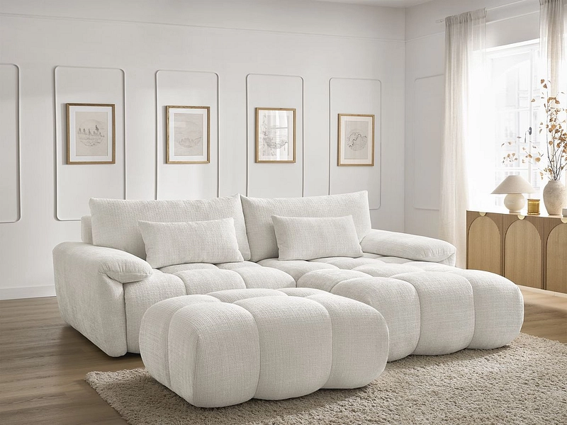 Divano ad angolo con pouf BOBOCHIC IVANE