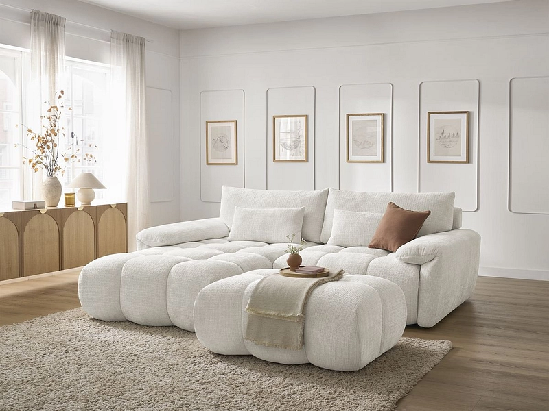 Divano ad angolo con pouf BOBOCHIC IVANE