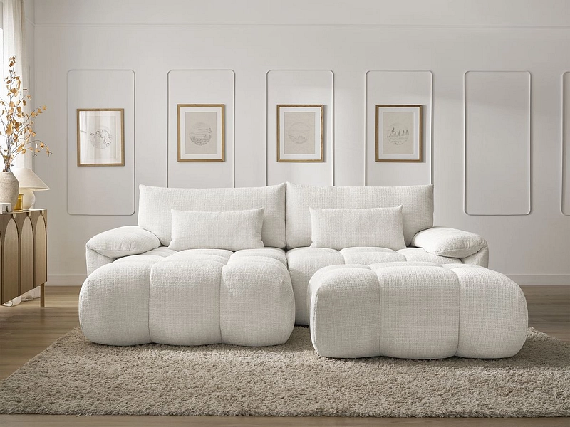 Divano ad angolo con pouf BOBOCHIC IVANE