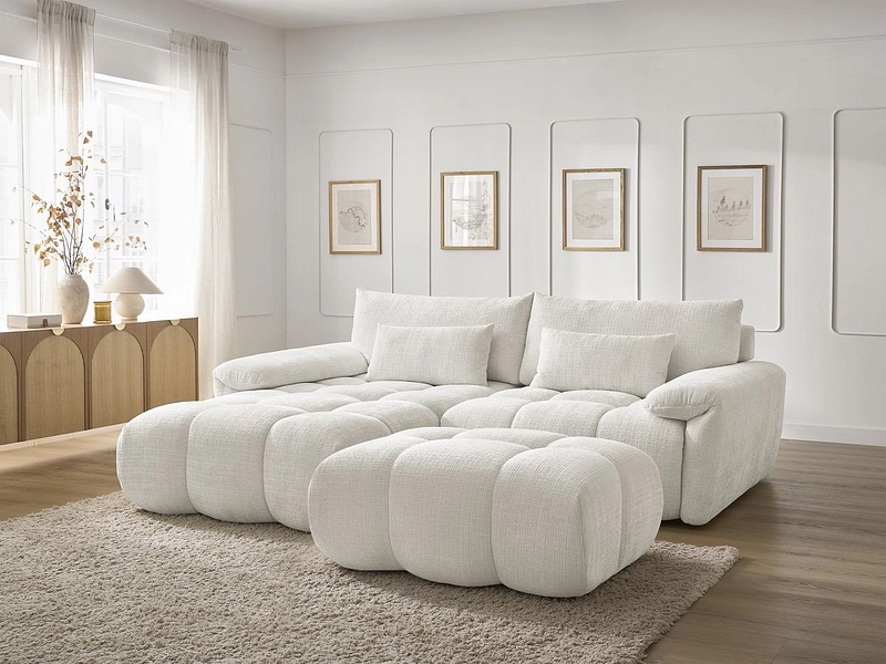 Divano ad angolo con pouf BOBOCHIC IVANE