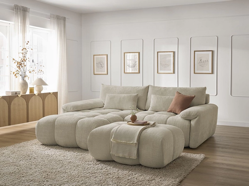 Divano ad angolo con pouf BOBOCHIC IVANE